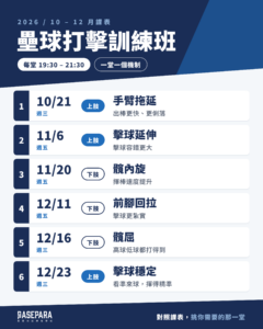 壘球打擊訓練班 課表 草稿